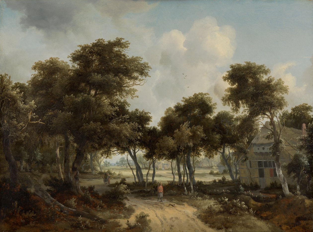 Fattorie in un paesaggio boschivo da Meindert Hobbema