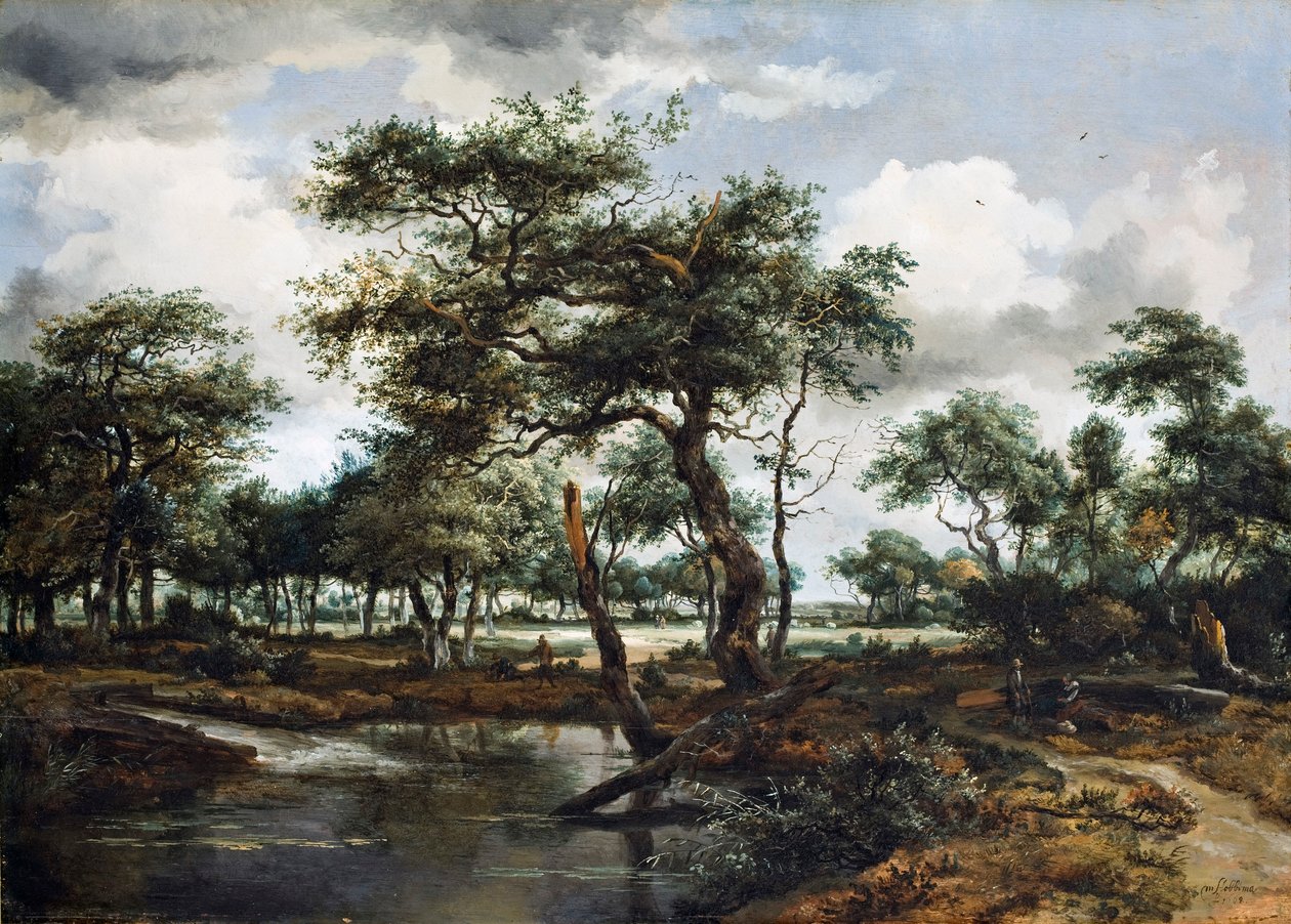 Uno stagno nella foresta, 1668 da Meindert Hobbema