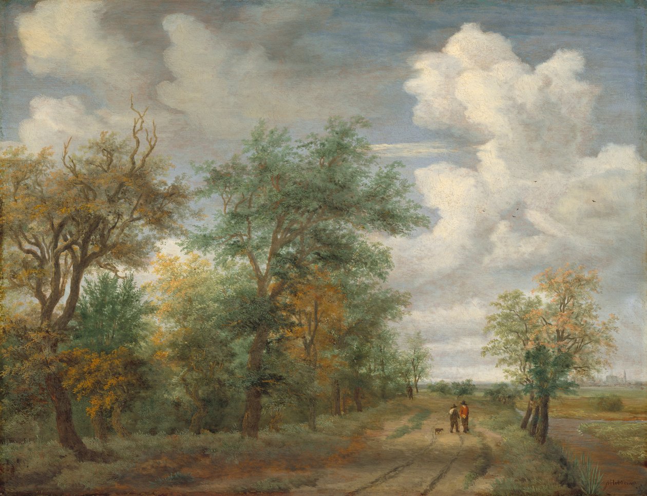 Paesaggio boscoso con figure, c. 1658 da Meindert Hobbema