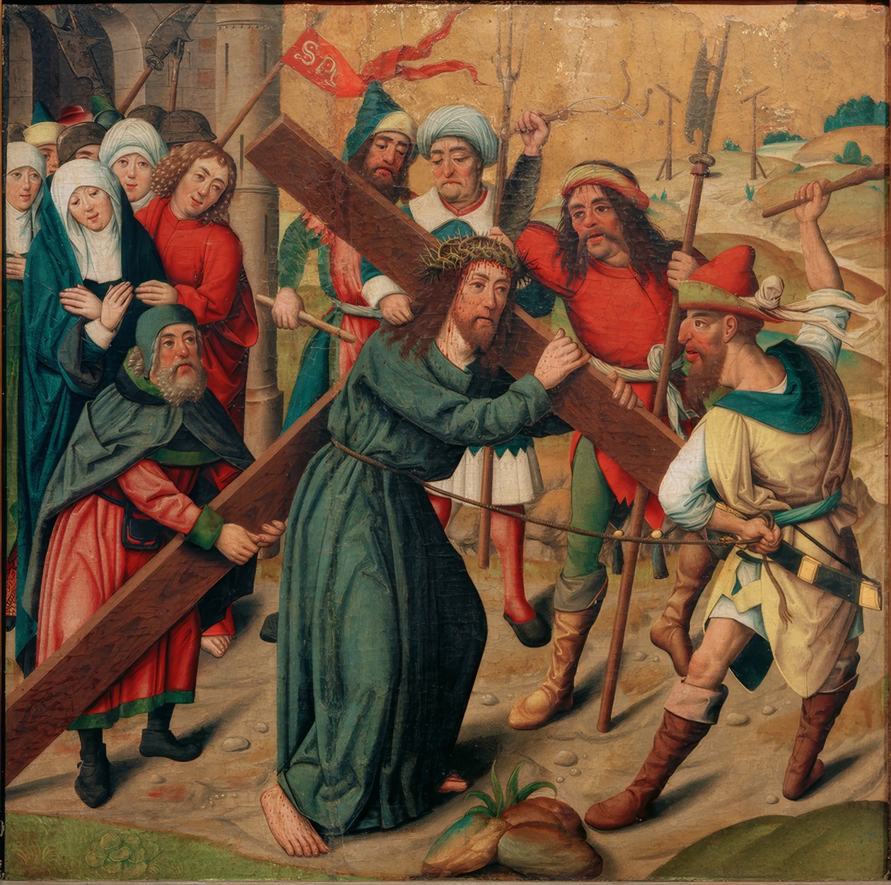 La crocifissione di Cristo da Meister der Aachener Schranktüren