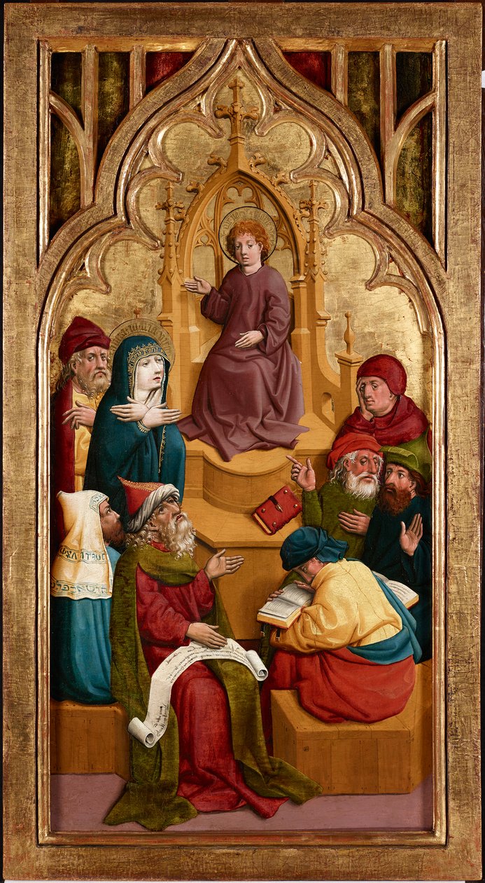 Gesù dodicenne nel tempio da Meister von Schloss Lichtenstein