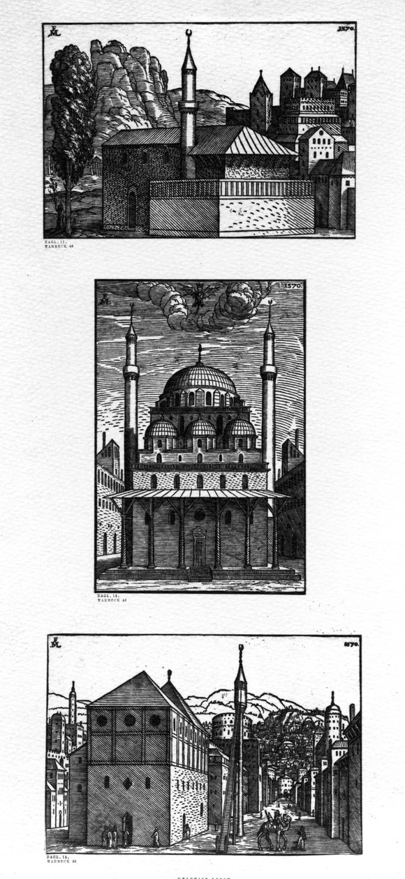 Strade e moschee a Costantinopoli, 1570 da Melchior Lorck