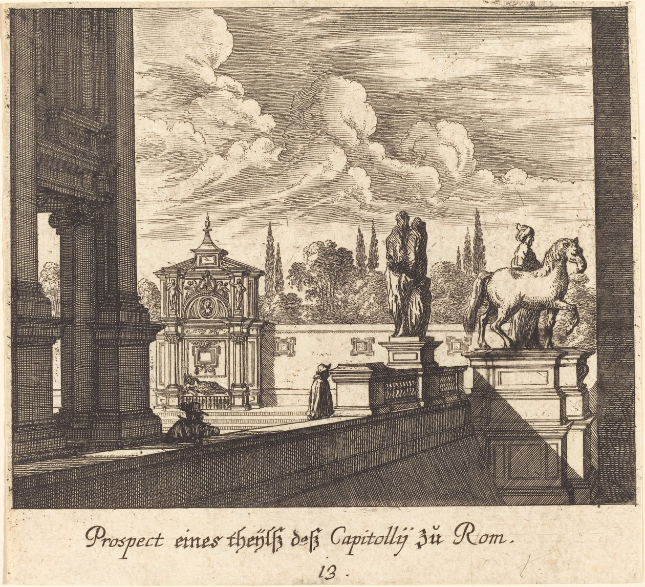 Campidoglio, Roma da Melchior Küsel after Johann Wilhelm Baur