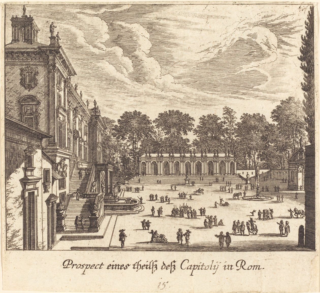 Campidoglio, Roma da Melchior Küsel after Johann Wilhelm Baur