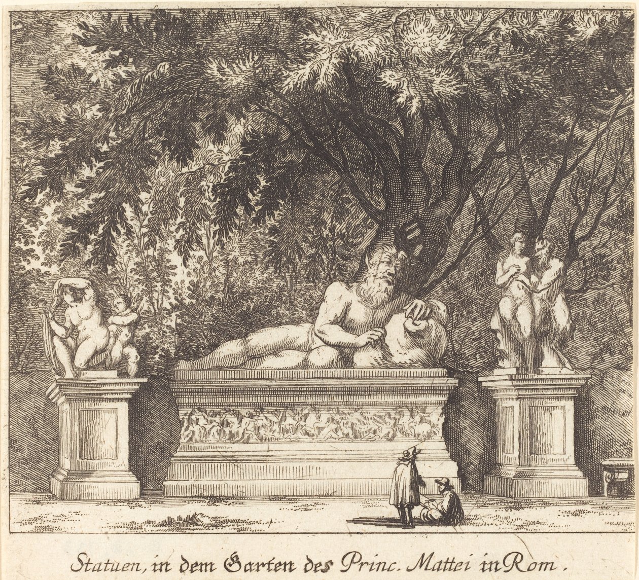 Giardini del Principe Mattei, Roma da Melchior Küsel after Johann Wilhelm Baur