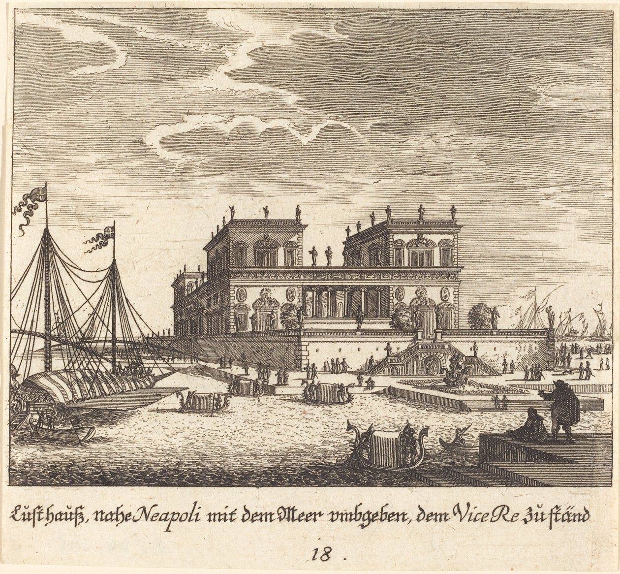 Palazzo, Vice Re, Napoli da Melchior Küsel after Johann Wilhelm Baur