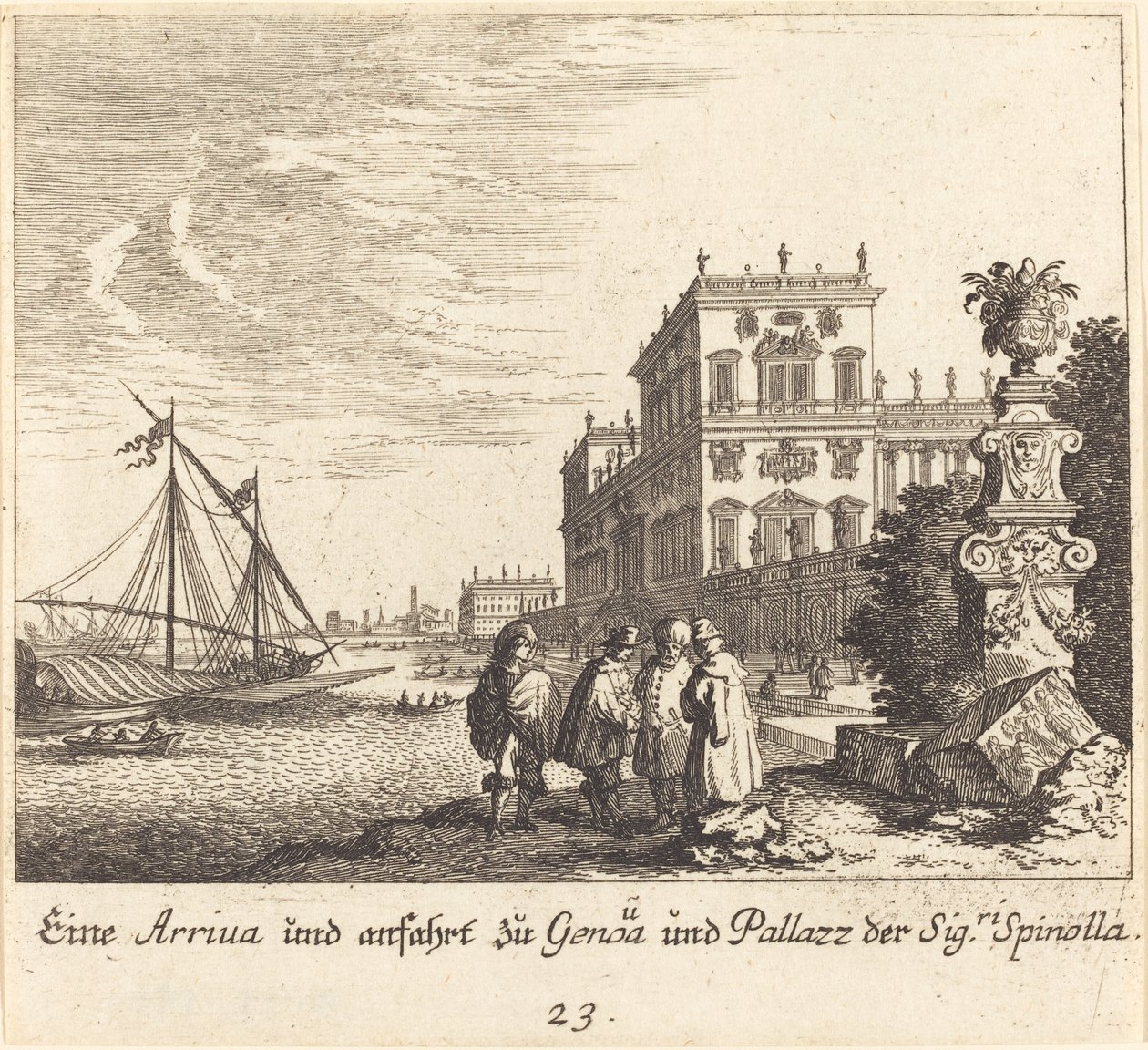 Palazzo Spinola, Genova da Melchior Küsel after Johann Wilhelm Baur