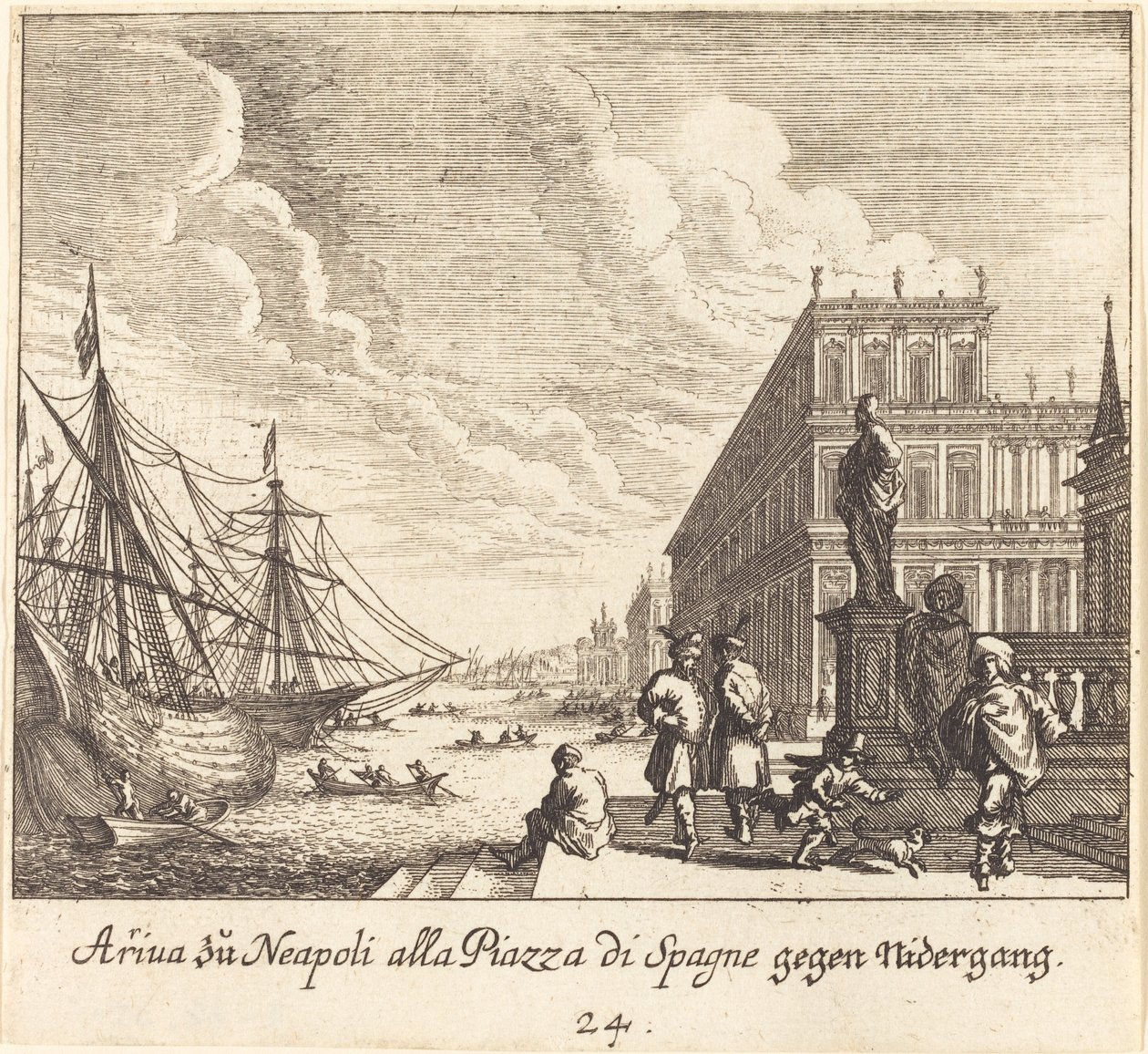 Palazzo di Spagna, Napoli da Melchior Küsel after Johann Wilhelm Baur