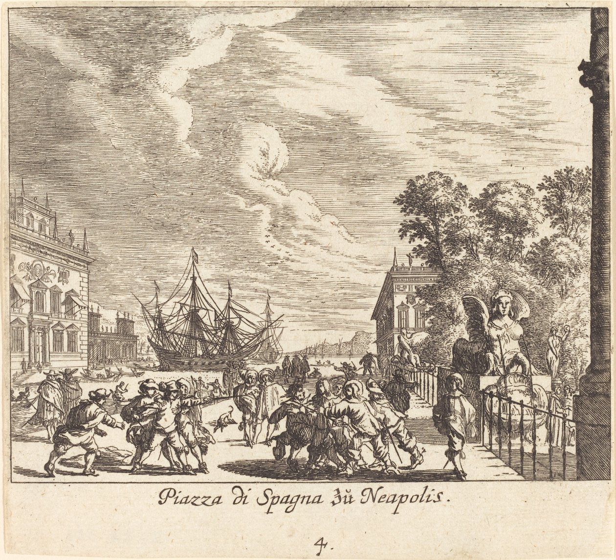 Piazza di Spagna, Napoli da Melchior Küsel after Johann Wilhelm Baur