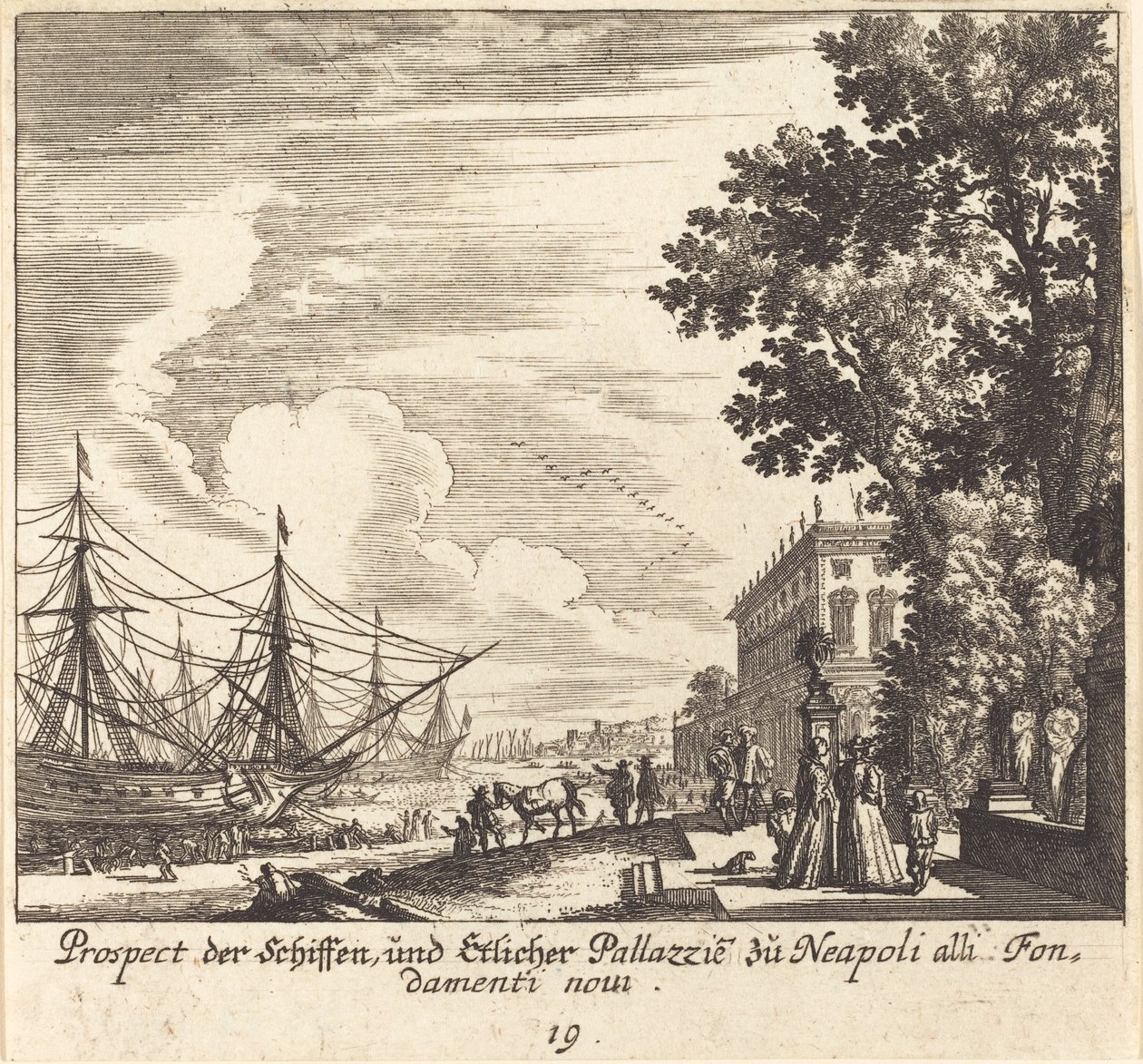 Navi, Fondamenti Novi, Napoli da Melchior Küsel after Johann Wilhelm Baur