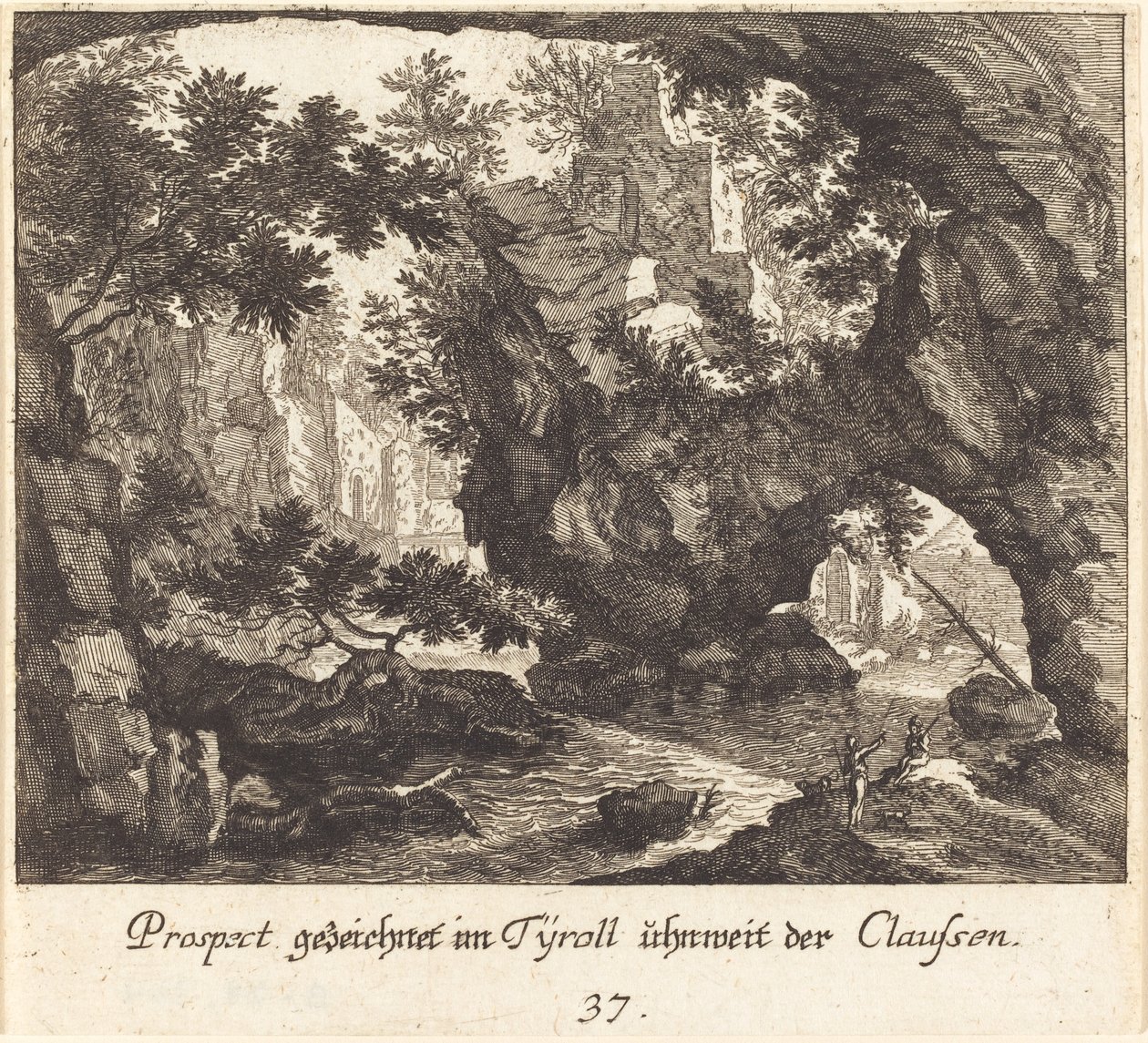 Paesaggio tirolese da Melchior Küsel after Johann Wilhelm Baur