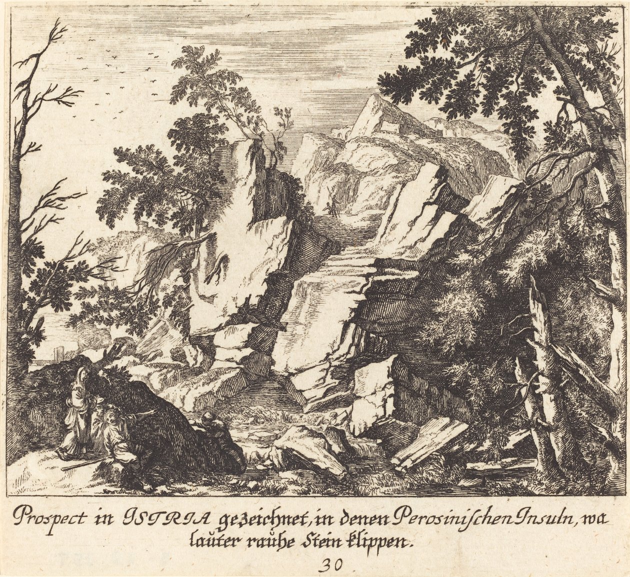 Veduta in Istria da Melchior Küsel after Johann Wilhelm Baur