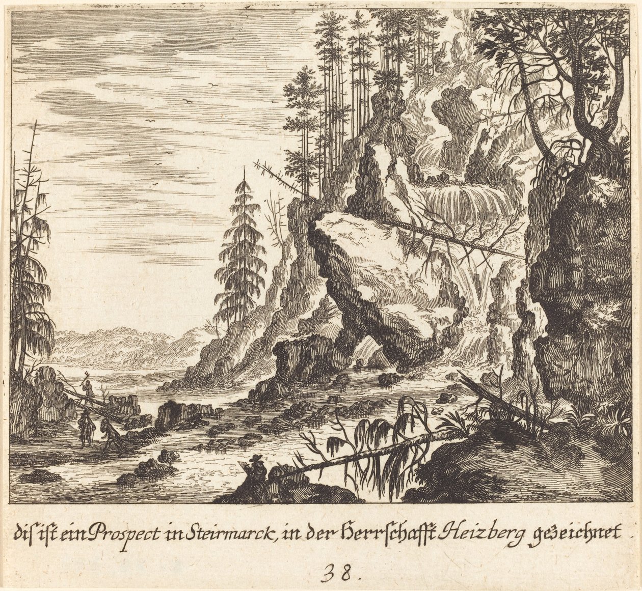 Veduta in Stiria da Melchior Küsel after Johann Wilhelm Baur