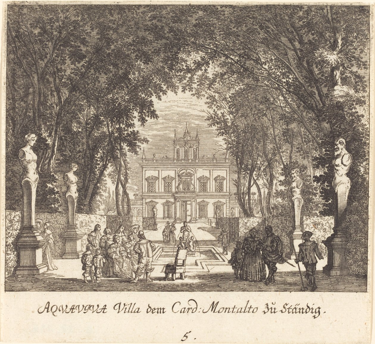 Villa Aquaviva da Melchior Küsel after Johann Wilhelm Baur