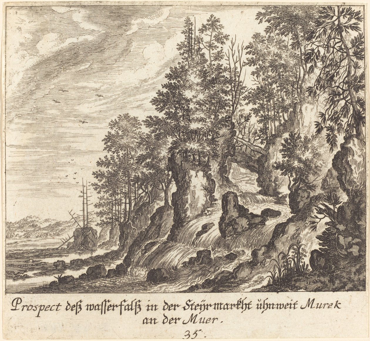 Cascata da Melchior Küsel after Johann Wilhelm Baur