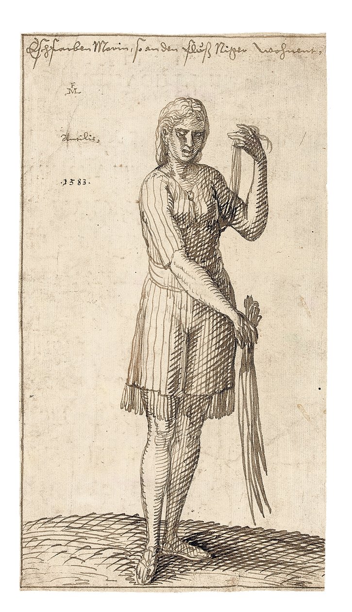 Donna nigeriana che tiene canne, 1583 da Melchior Lorck