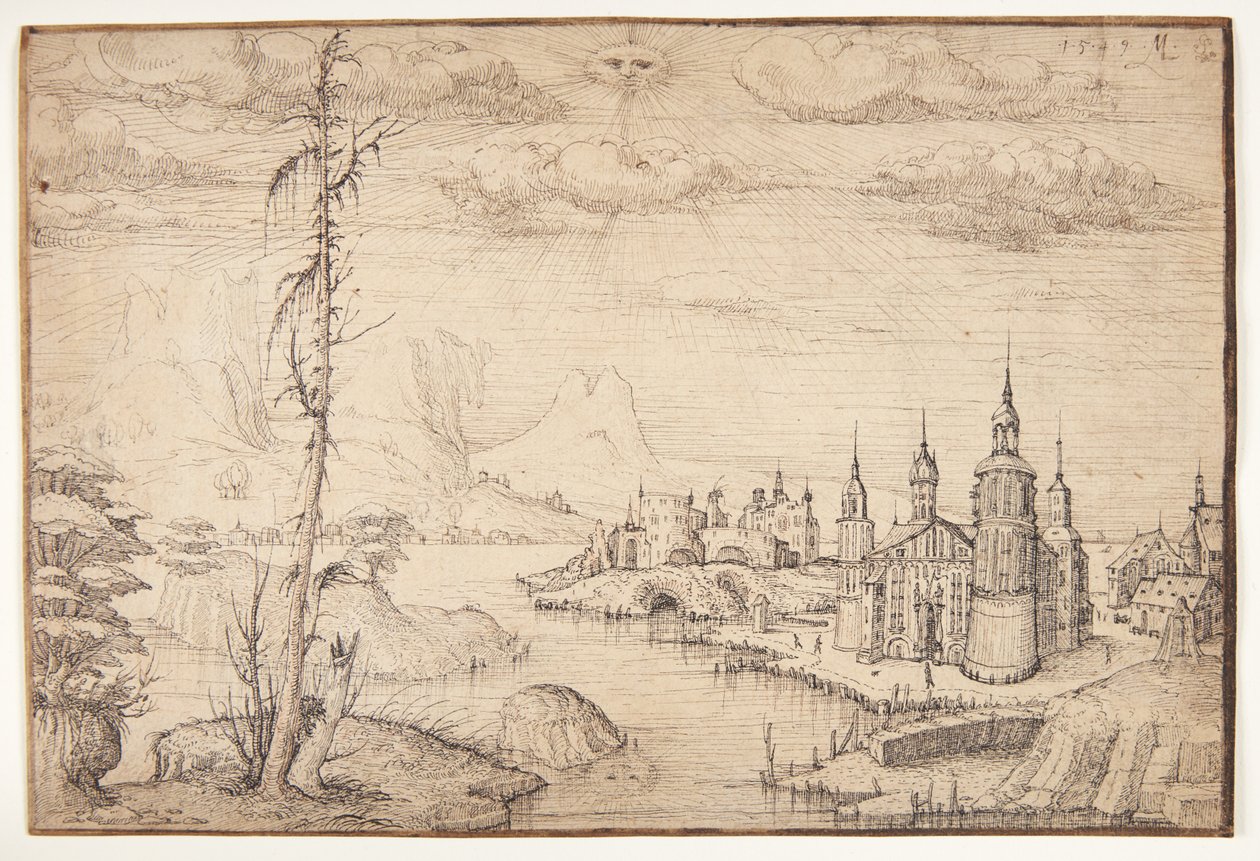 Paesaggio con una città da Melchior Lorck