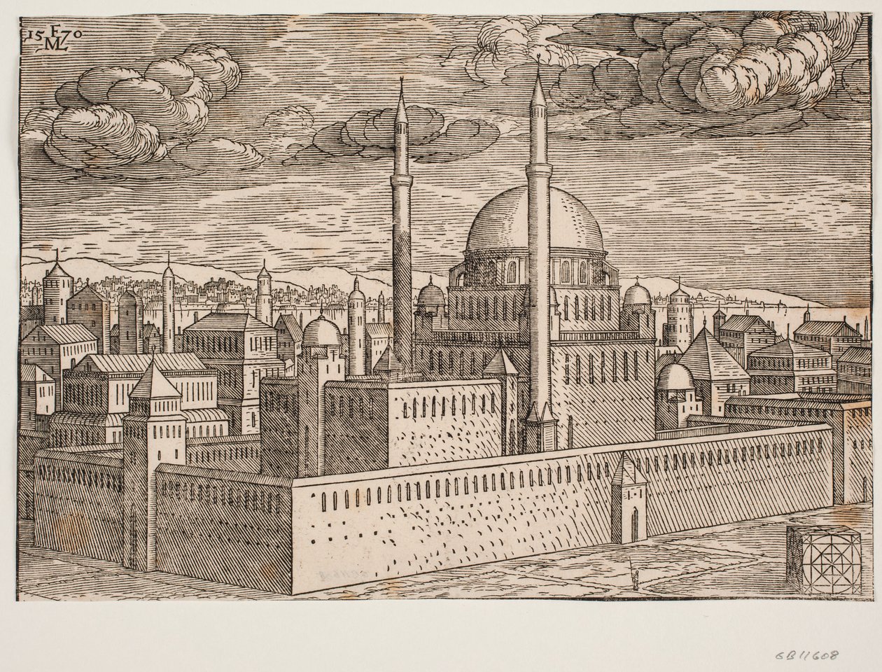 Moschea, con due minareti, vista da nord-ovest; dall