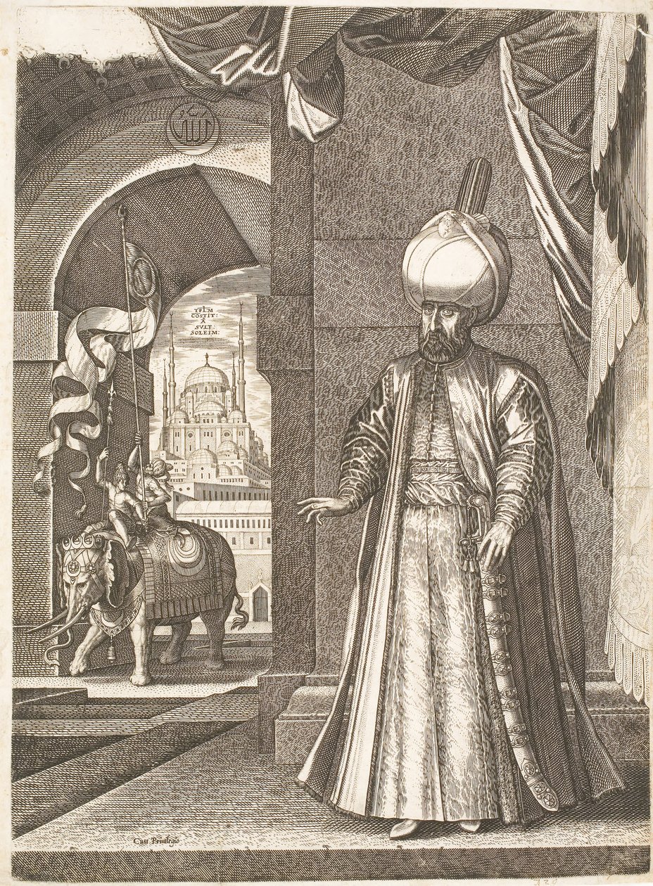 Ritratto del sultano Solimano il Magnifico (in piedi) da Melchior Lorck
