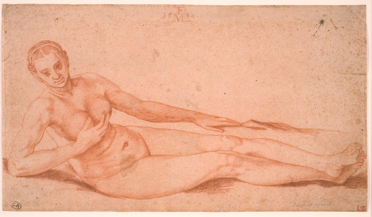 Nudo femminile reclinato da Melchior Lorck
