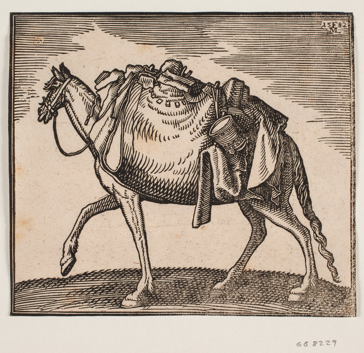 Cavallo pesantemente caricato da Melchior Lorck