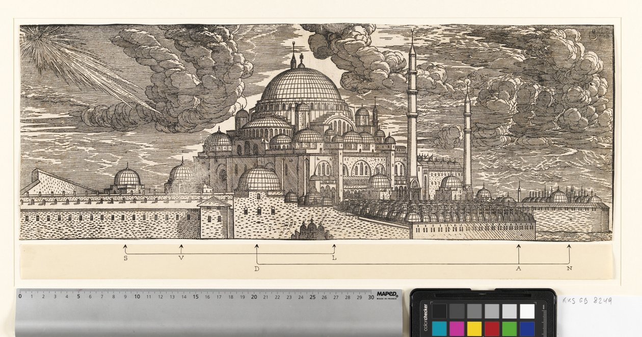 Moschea Suleimanyie, vista da nord-est da Melchior Lorck