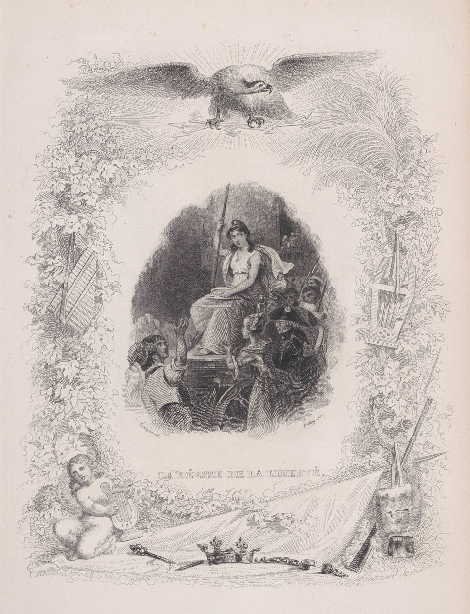 La Dea Libertà, da Le Canzoni di Béranger, 1829 da Melchior Peronard