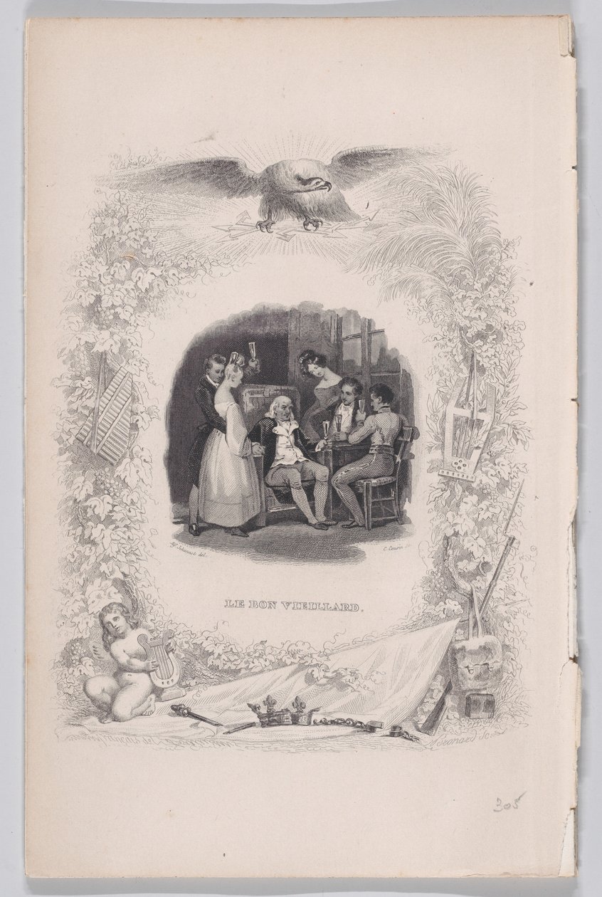 Il buon vecchio da Le canzoni di Béranger, 1829 da Melchior Peronard