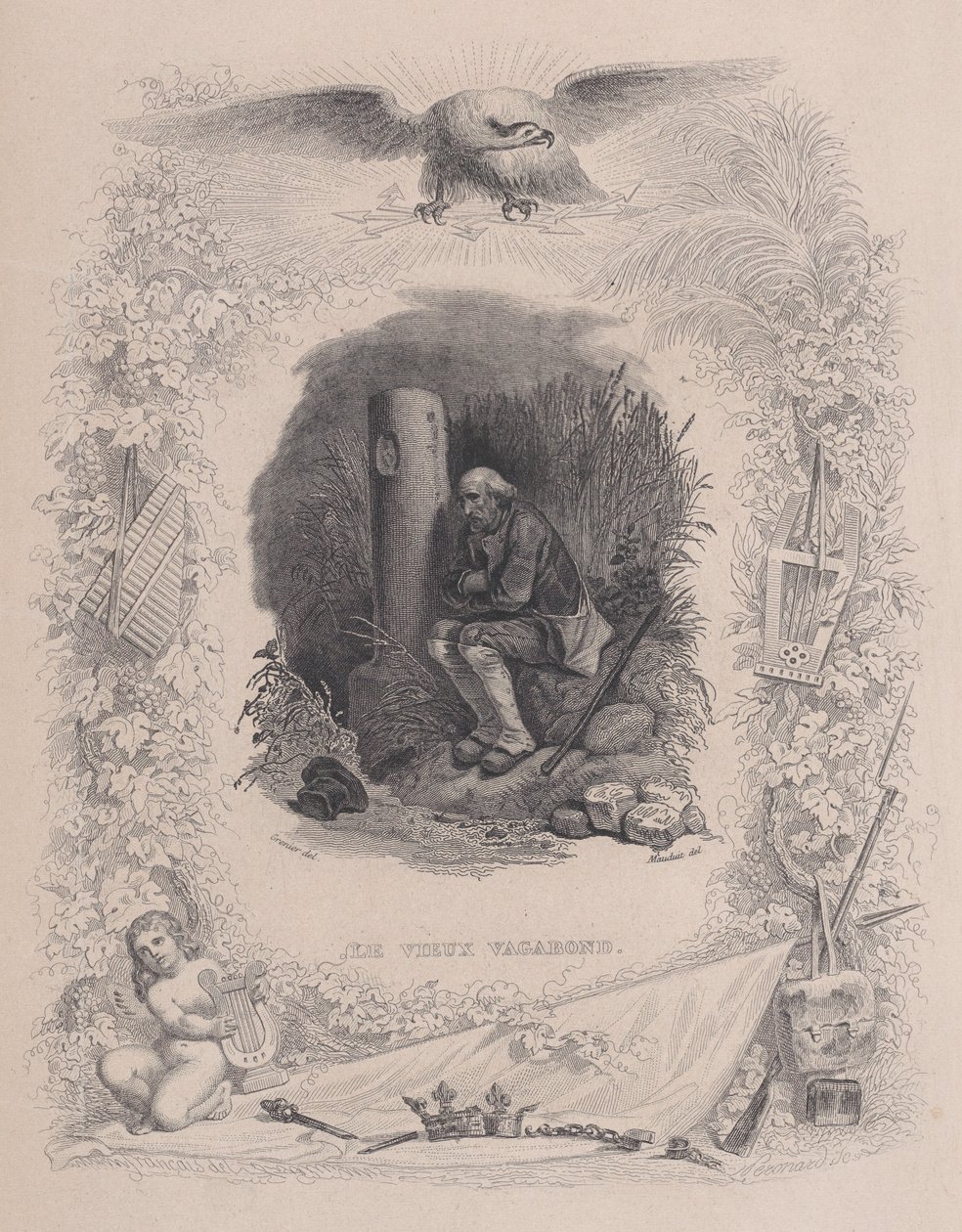 Il vecchio vagabondo, dalle Opere Complete di Béranger, 1829 da Melchior Peronard