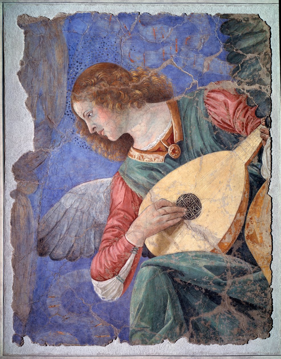 Angelo che suona il liuto, c.1480 (affresco staccato) da Melozzo da Forli