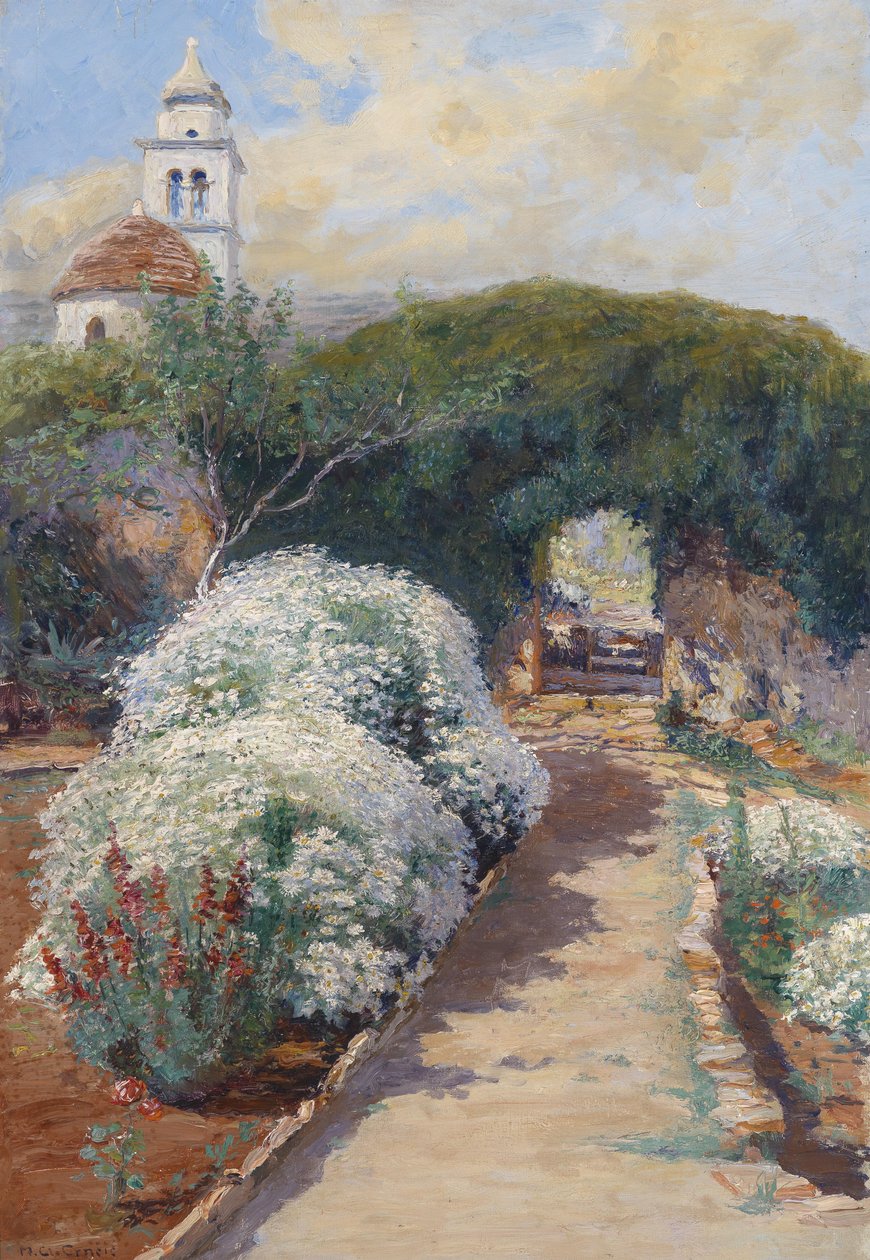 Giardino del monastero in fiore a Novi Vinodolski da Menci Clement Crnčić