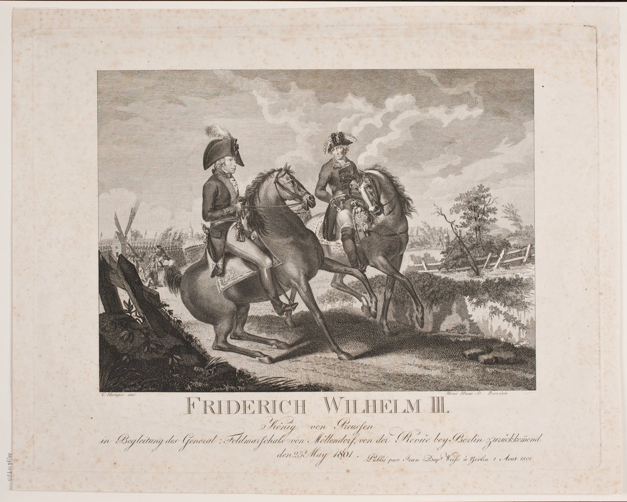 Federico Guglielmo II di Prussia e il feldmaresciallo generale Möllendorf da Meno Haas
