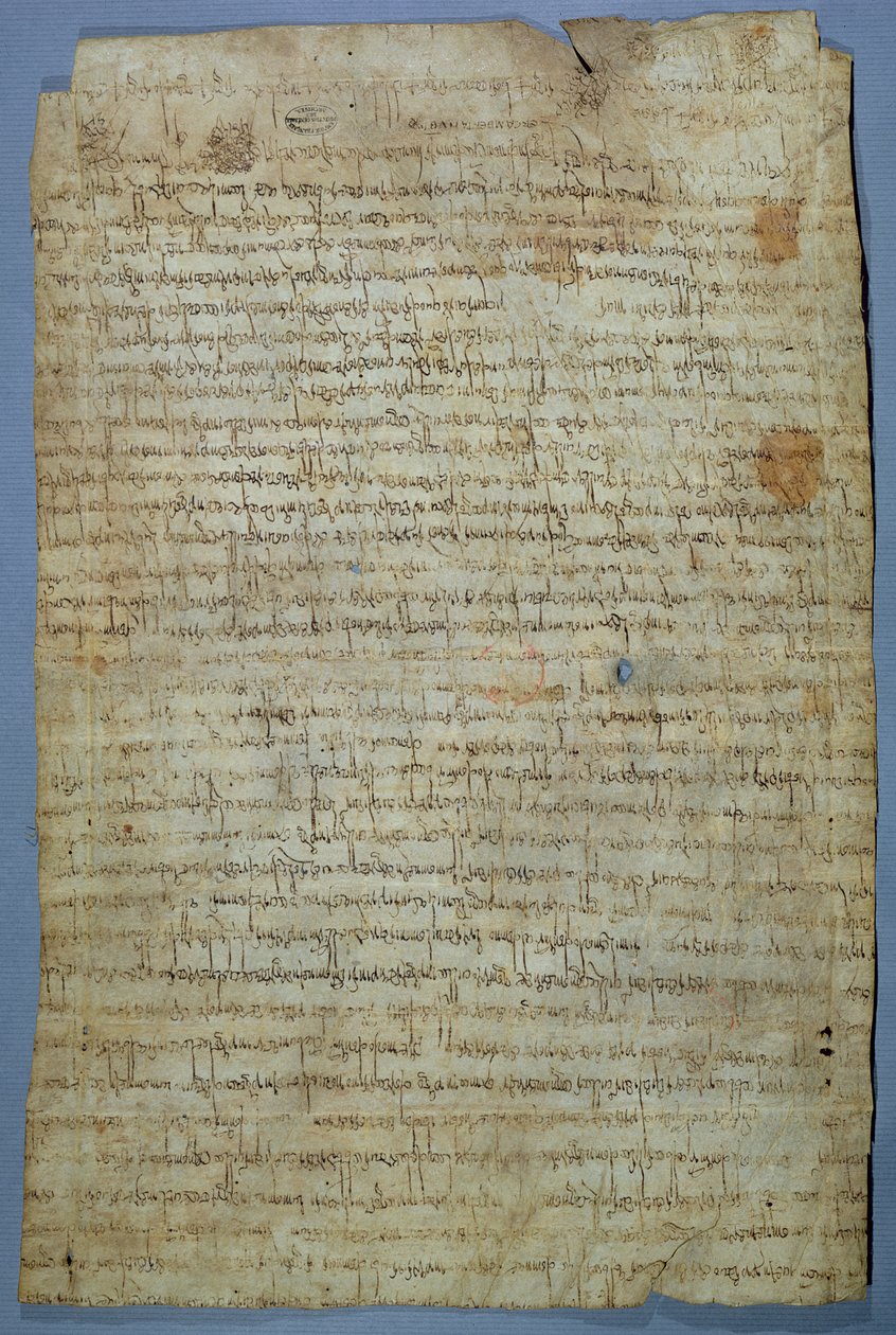 Documento scritto da Wadomir e sua moglie Ercamberta, c.690-691 da Merovingian