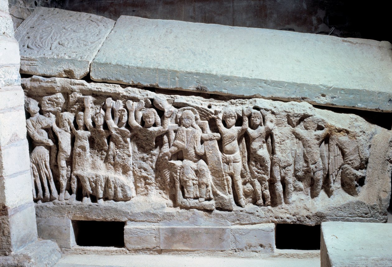 Arte merovingia: bassorilievi della tomba di Agilberto da Merovingian