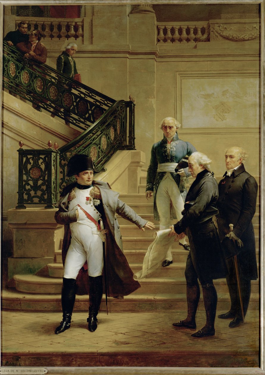 Napoleone sulle scale del Consiglio di Stato... (olio su tela) da Merry Joseph Blondel