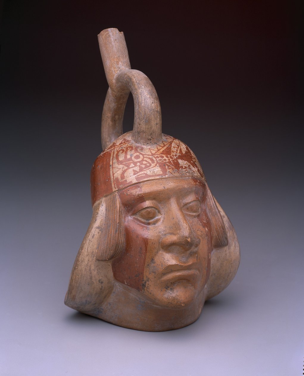 Vaso a becco di staffa: Testa di ritratto, AD 200-500 da Mesoamerican Mesoamerican