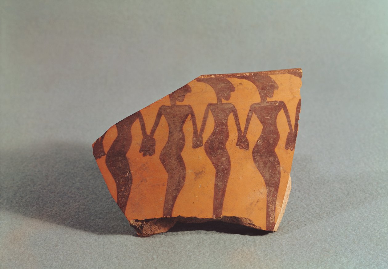Frammento di ceramica raffigurante donne danzanti, c.5000-4000 da Mesopotamian