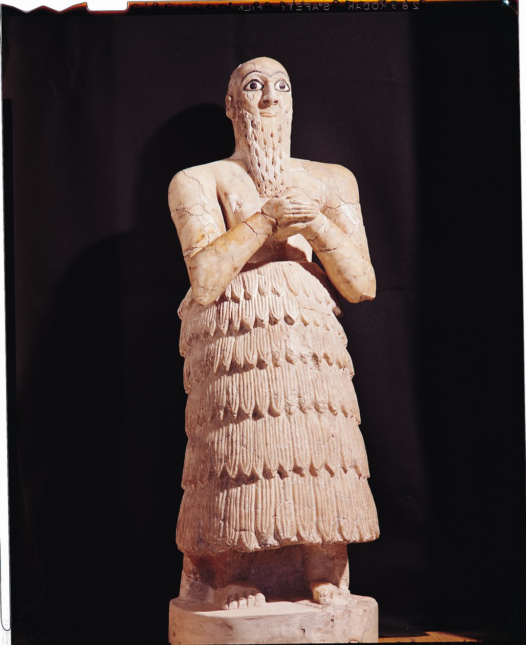 Statua di Itur-Shamagen, Re di Mari, in preghiera, da Mari, Medio Eufrate, 2800-2300 a.C. da Mesopotamian