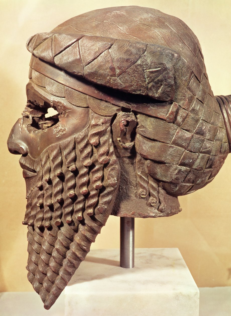 Testa di Sargon I (c.2334-2279 a.C.) 2400-2200 a.C. (rame) da Mesopotamian