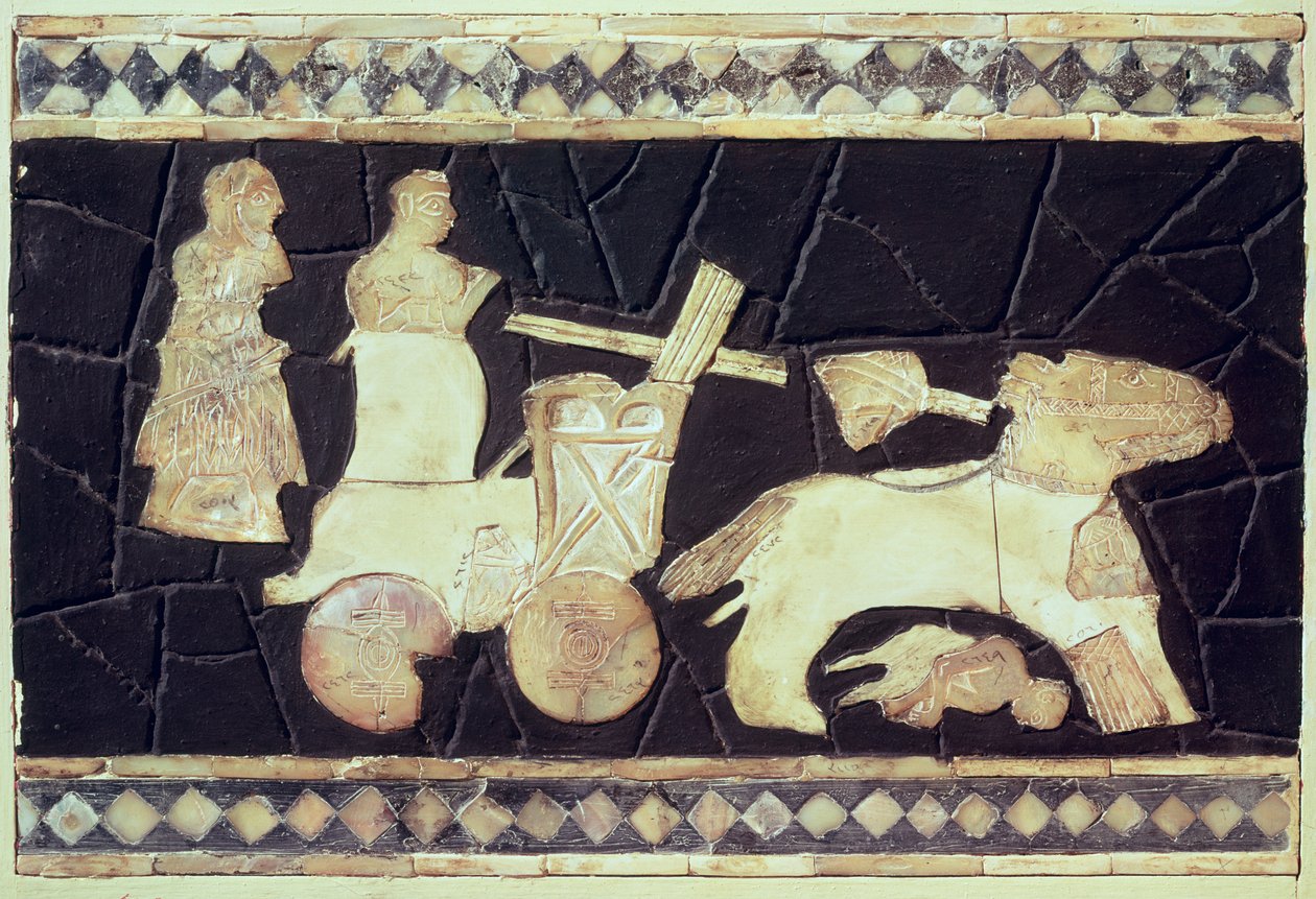 Carro da guerra trainato da due cavalli da Mesopotamian