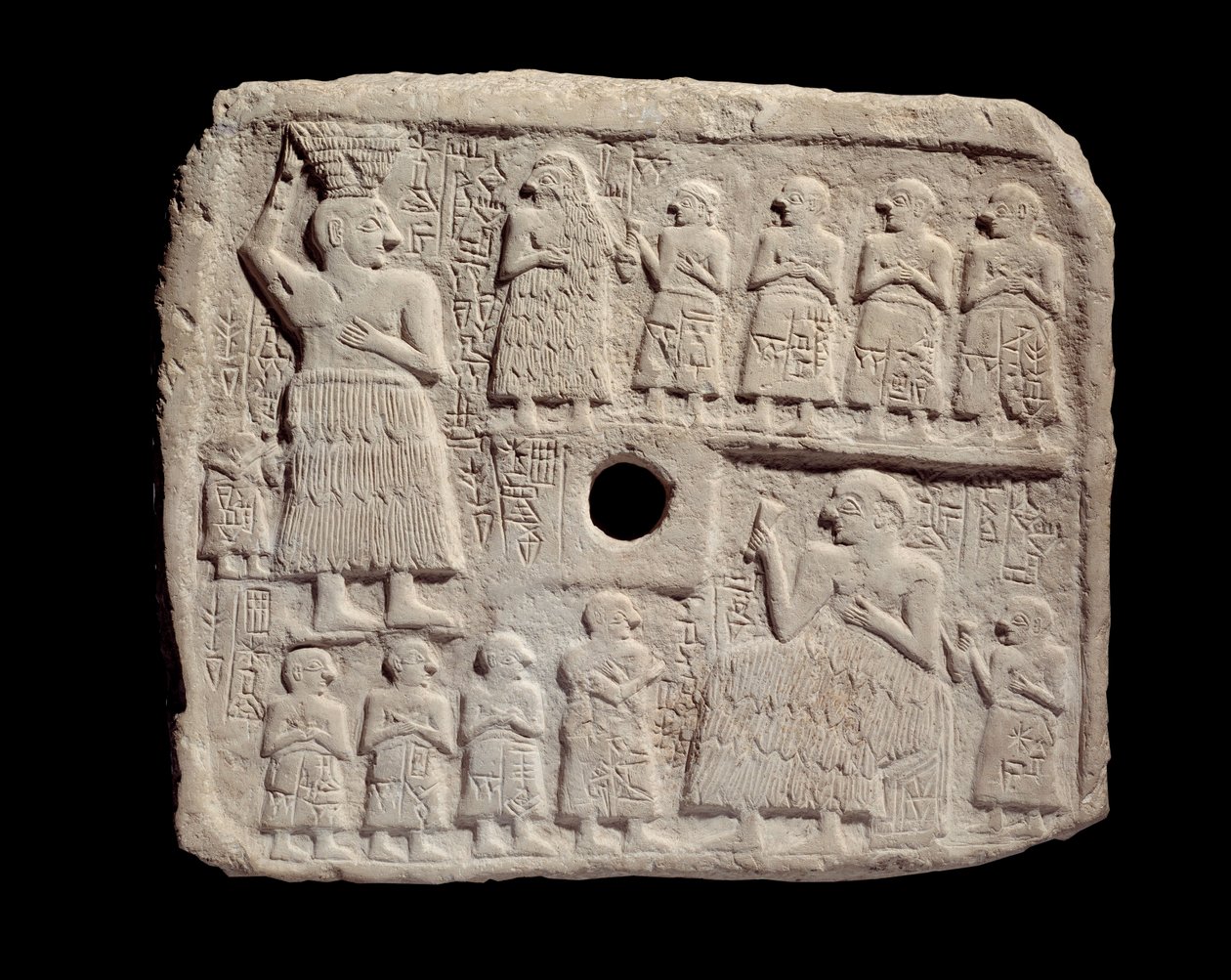 Basso rilievo in calcare di Ur-Nanshe, re di Lagash (periodo sumerico) da Mesopotamian Mesopotamian