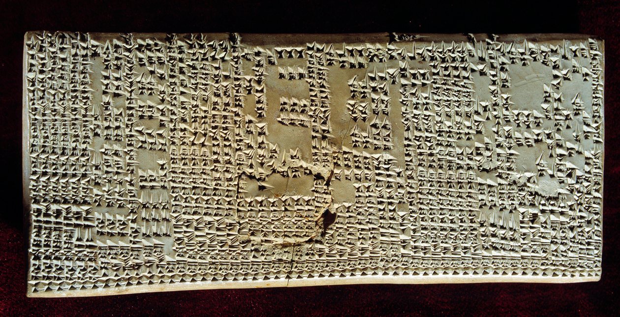 Antichità orientale: tavoletta medica incisa con scrittura cuneiforme redatta dopo un esame del fegato per presagi. Periodo Seleucide e Partico (circa 300 a.C. - 200 d.C.). Da Mesopotamia. Parigi, Museo del Louvre da Mesopotamian Mesopotamian