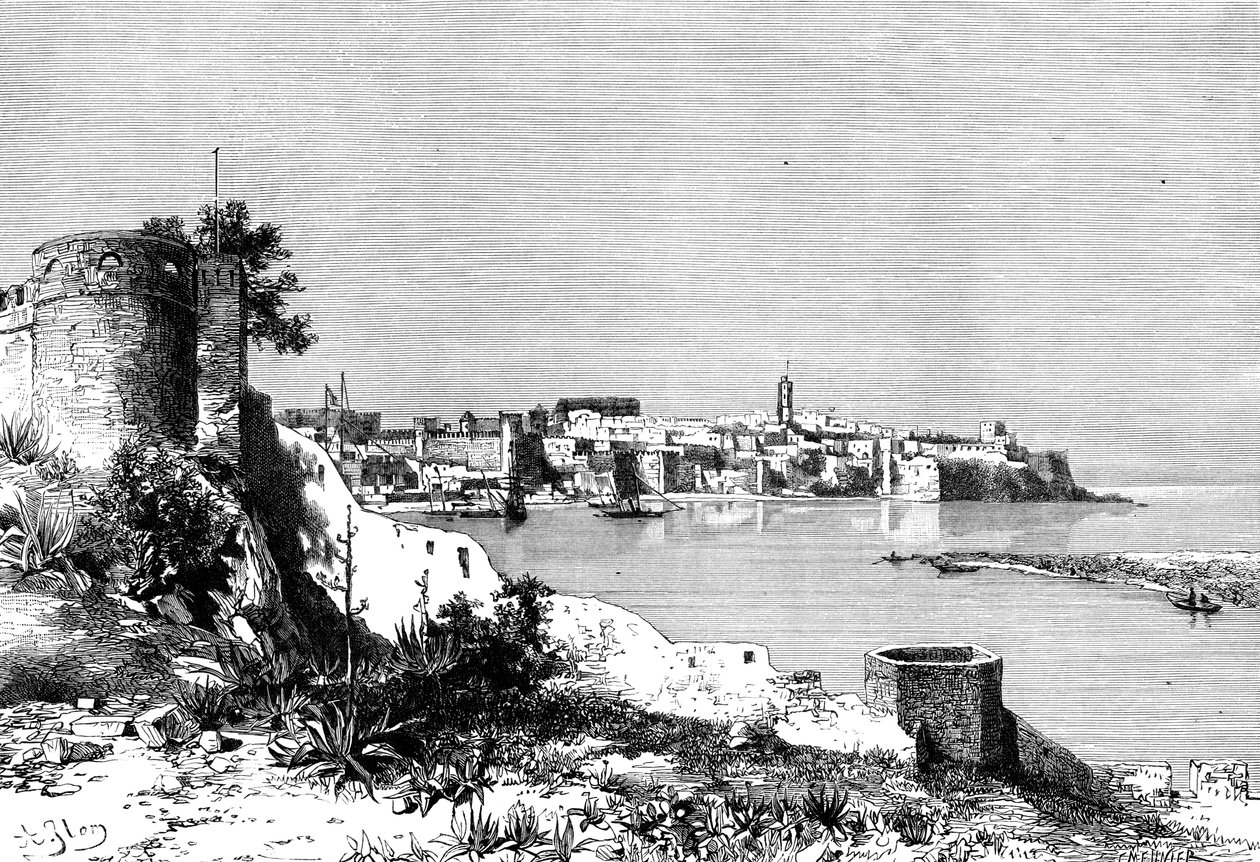 Rabat e la foce del fiume Bu-Regrag, Marocco, 1895 da Meunier