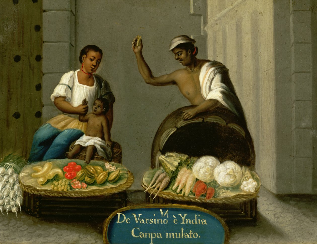 Un uomo di Varsino e sua moglie indiana americana, da una serie di matrimoni misti in Messico da Mexican School