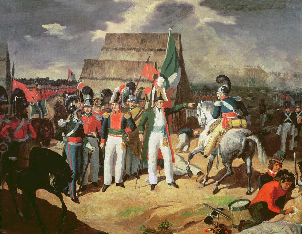 Santa Anna sfida le truppe spagnole di Ferdinando VII da Mexican School