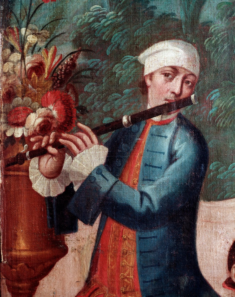 Suonatore di flauto (dettaglio) da Mexican School