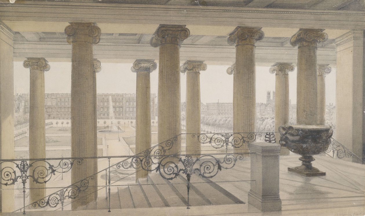 Vista dal Museo Vecchio sul Lustgarten da Michael Carl Gregorovius