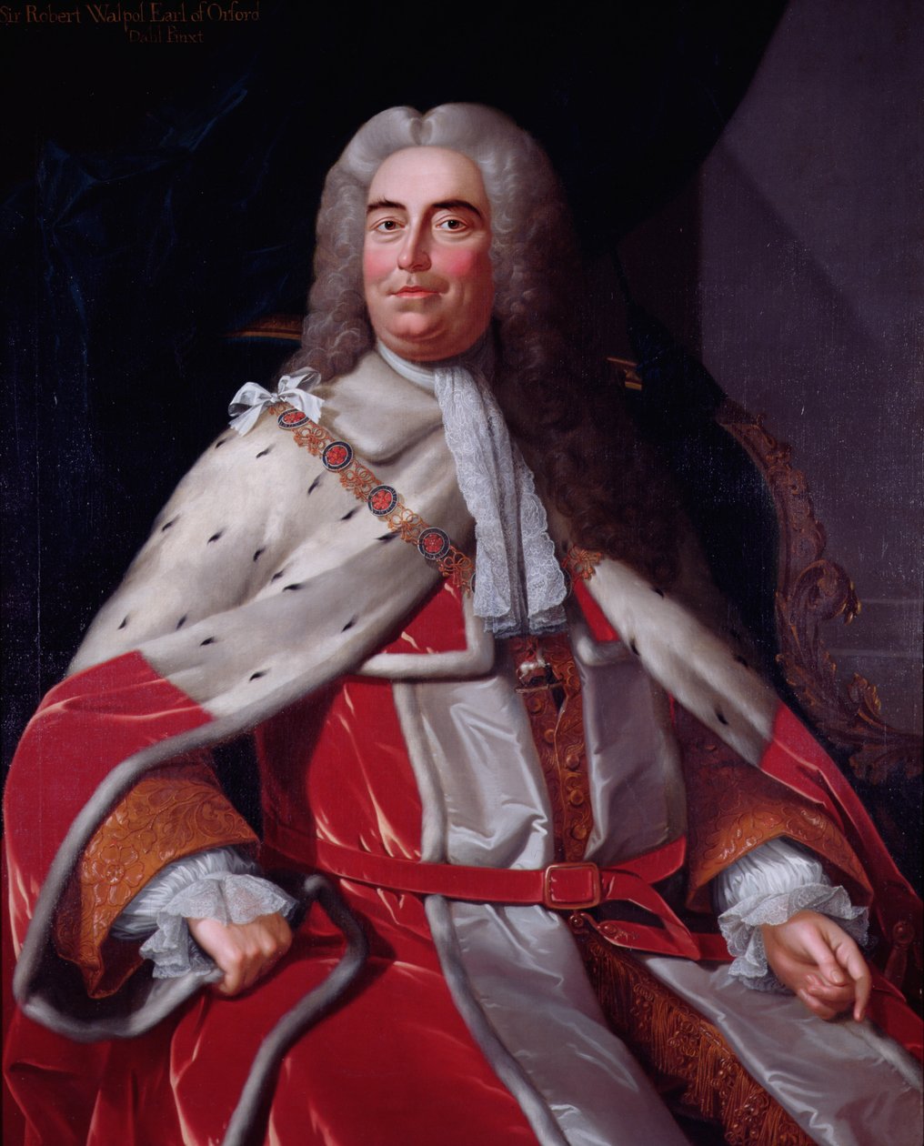 Sir Robert Walpole, Conte di Orford (1676-1745), primo Lord del Tesoro e Cancelliere dello Scacchiere da Michael Dahl