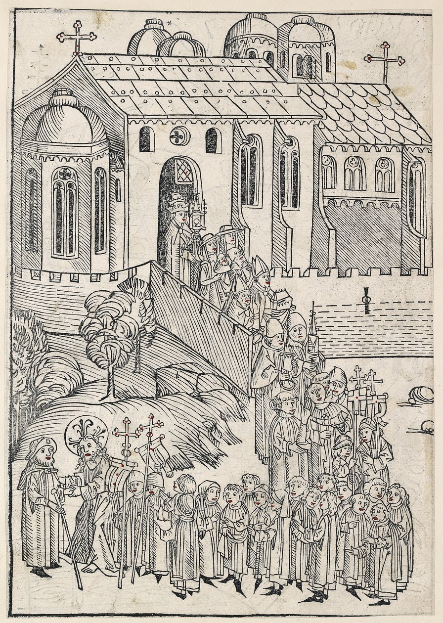 Cristo che saluta un pellegrino, c.1491 da Michael Wolgemut