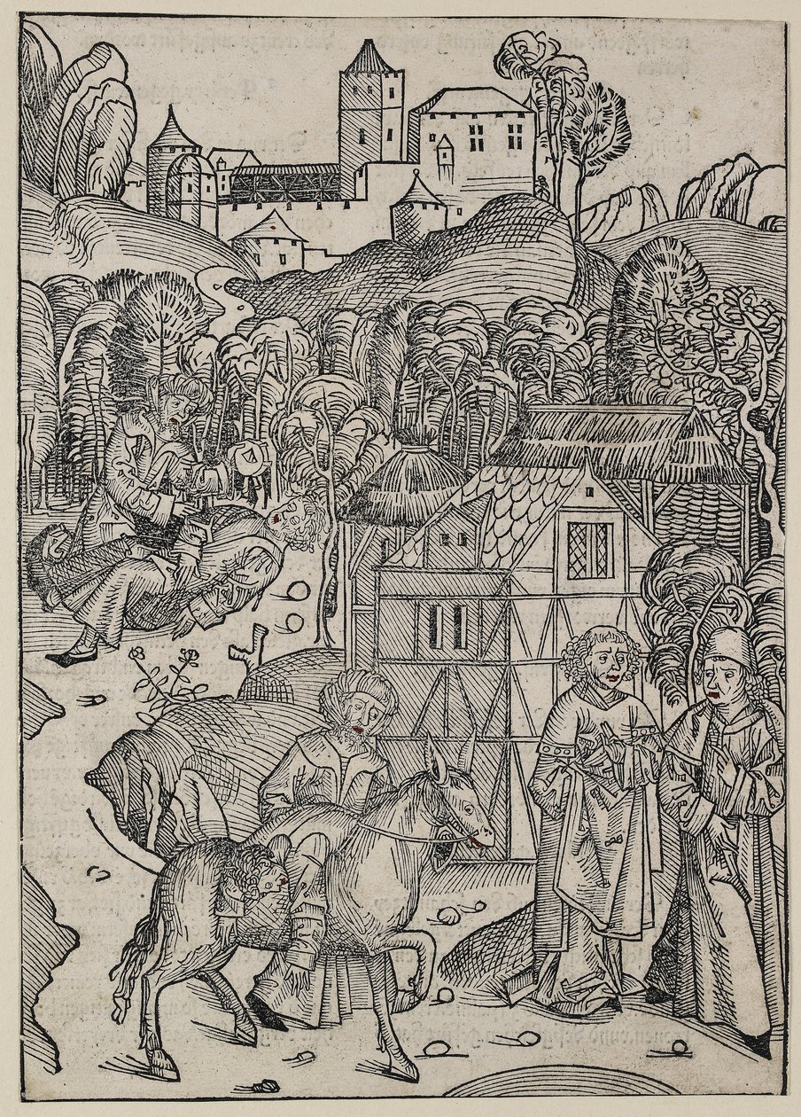 La seconda parte della parabola del buon samaritano, c. 1491 da Michael Wolgemut